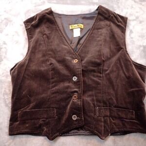 Vintage Tem Tex Velvet Vest Waist‎ Coat Mens Size 40 Brown 100% Cotton USA Made